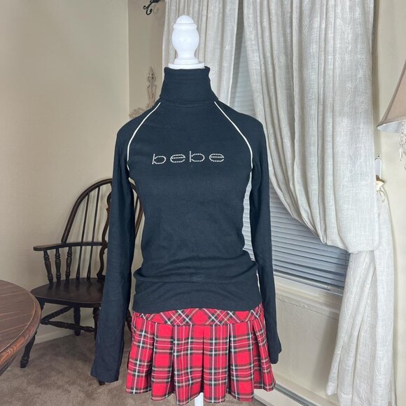bebe | Tops | Vintage Bebe Rhinestone Turtleneck | Poshmark